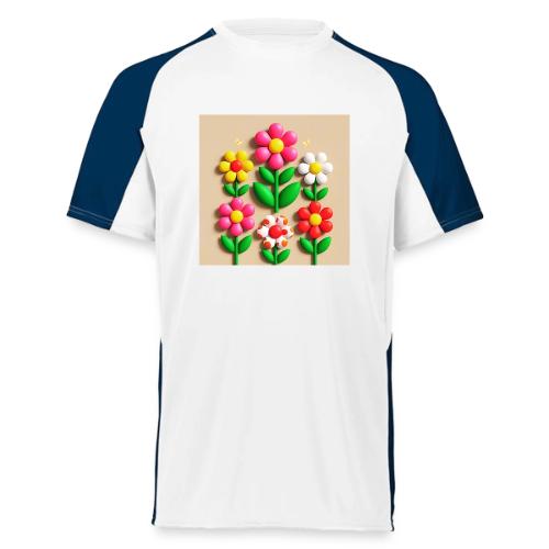 3D Flowers and Butterflies in Amber, Floral Design - Augusta Sportswear Adult Cutter Jersey