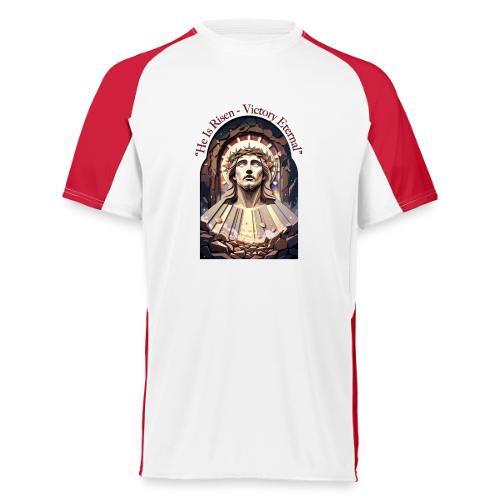 Easter He Is Risen Face of Christ T Shirt, Gift - Augusta Sportswear Adult Cutter Jersey