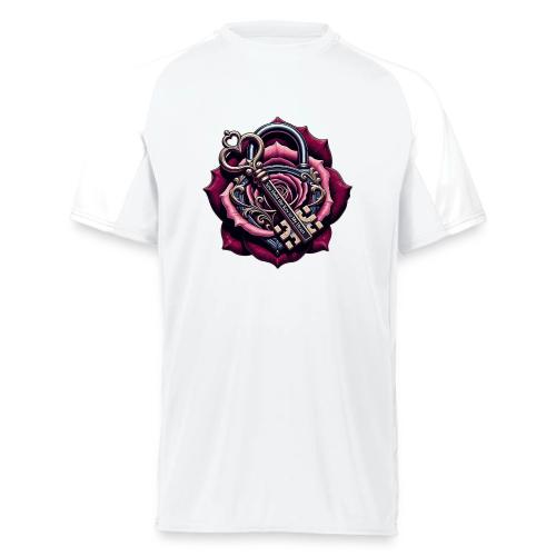 You Hold the Key to My Heart Rose Lock T-Shirt - Augusta Sportswear Adult Cutter Jersey