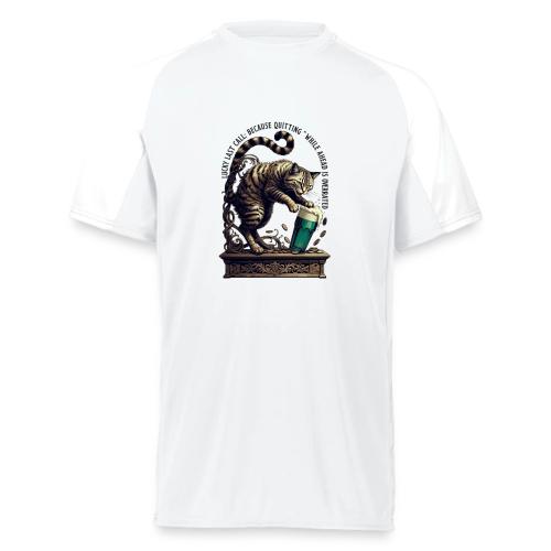 Lucky Last Call Cat Graphic Tee - Augusta Sportswear Adult Cutter Jersey