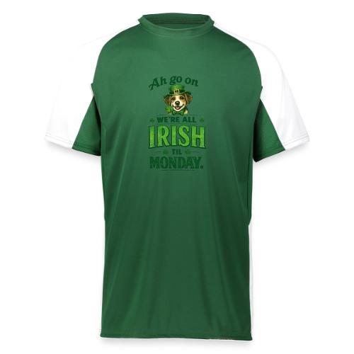 St. Patrick’s Day Dog T-Shirt – We’re All Irish - Augusta Sportswear Adult Cutter Jersey