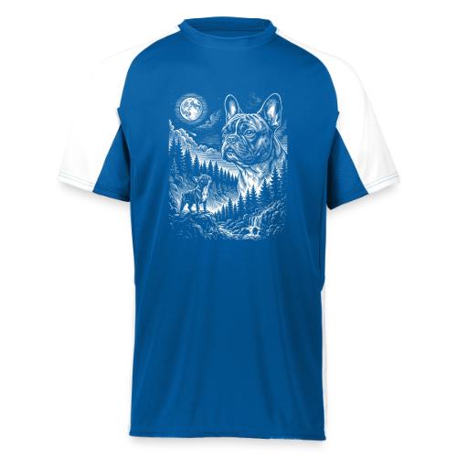 Vintage French Bulldog Moon Howling Tee - Augusta Sportswear Adult Cutter Jersey