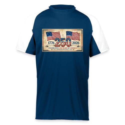 USA 250th Anniversary Flags Emblem - Augusta Sportswear Adult Cutter Jersey