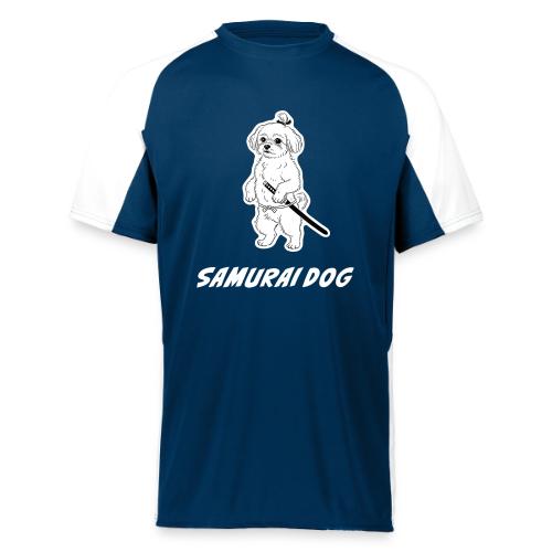 Samurai Maltese Katana Warrior Dog Tee - Augusta Sportswear Adult Cutter Jersey