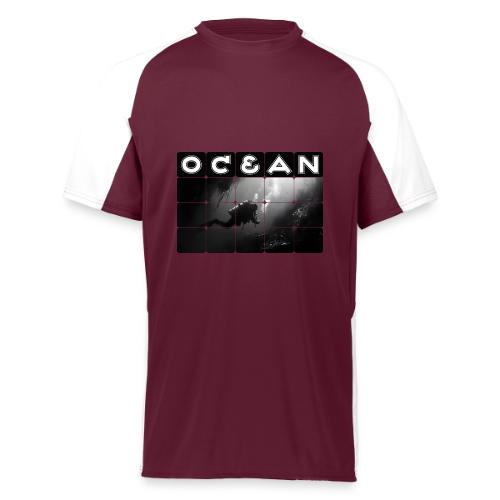 Ocean: Monochrome descent of a scuba diver - Augusta Sportswear Adult Cutter Jersey
