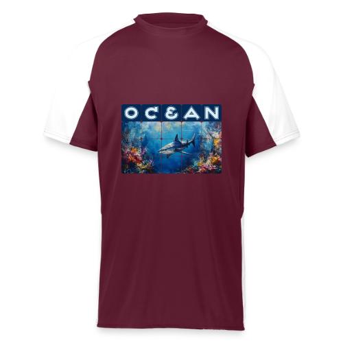 Ocean: Synthwave Shark - Augusta Sportswear Adult Cutter Jersey