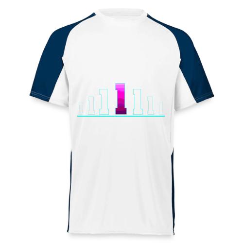 Number 1 in Magenta: Varsity Font - Augusta Sportswear Adult Cutter Jersey