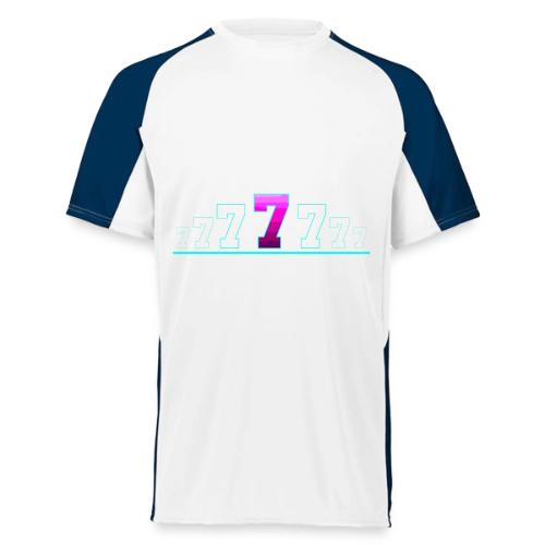 Number 7 in Magenta: Varsity Font - Augusta Sportswear Adult Cutter Jersey