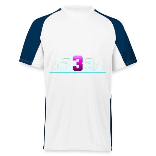 Number 3 in Magenta: Varsity Font - Augusta Sportswear Adult Cutter Jersey
