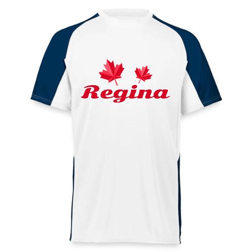 Regina with two red maple leaves - Augusta Sportswear Adult Cutter Jersey