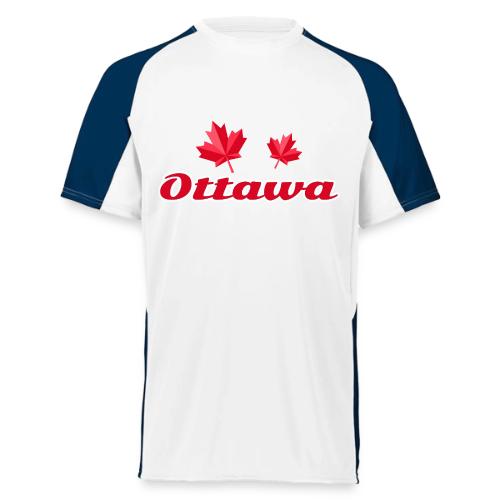 Ottawa with two red maple leaves - Augusta Sportswear Adult Cutter Jersey