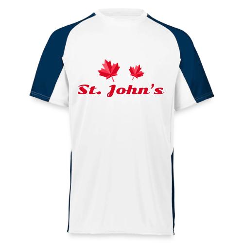 St. John's with two red maple leaves - Augusta Sportswear Adult Cutter Jersey