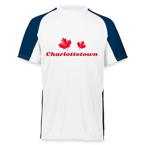 Charlottetown with two red maple leaves - Augusta Sportswear Adult Cutter Jersey