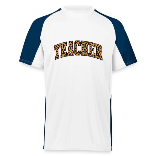 Leopard Print Teacher Typography - Augusta Sportswear Adult Cutter Jersey