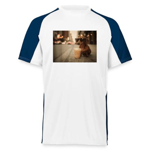 Funny Dachshund Iced Coffee Lover Tee - Augusta Sportswear Adult Cutter Jersey
