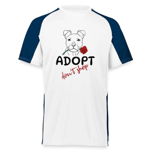 Retro Adopt Dont Shop Cute Puppy Rose Tee - Augusta Sportswear Adult Cutter Jersey