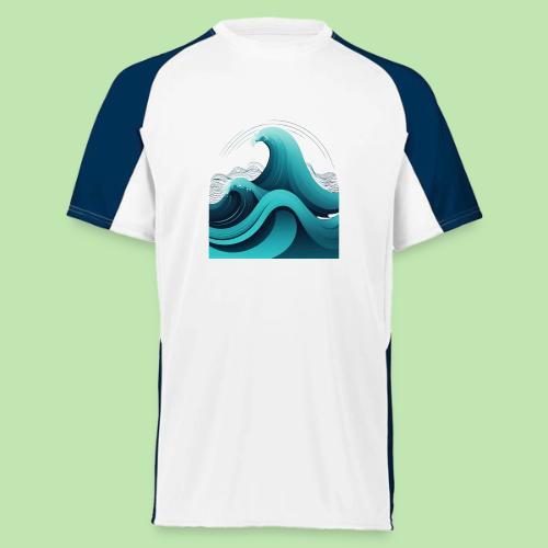 Dynamic Ocean Wave Illustration - Augusta Sportswear Adult Cutter Jersey