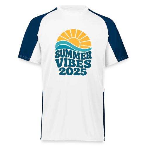Summer Vibes 2025 Retro Sunset T-Shirt | Fun Beach - Augusta Sportswear Adult Cutter Jersey
