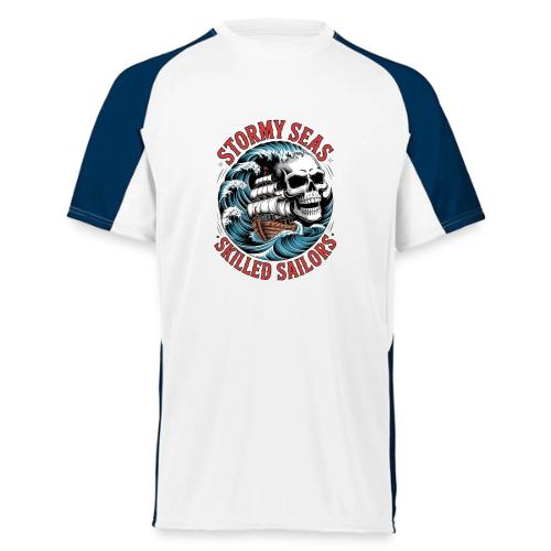 Stormy Seas Skull Pirate Ship Nautical Ocean Waves - Augusta Sportswear Adult Cutter Jersey