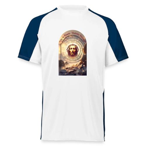 Easter He Is Risen Sacred Face T Shirt, wife Gift - Augusta Sportswear Adult Cutter Jersey