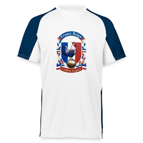 France Rooster Reign T-Shirt, Tricolore Pride Gift - Augusta Sportswear Adult Cutter Jersey