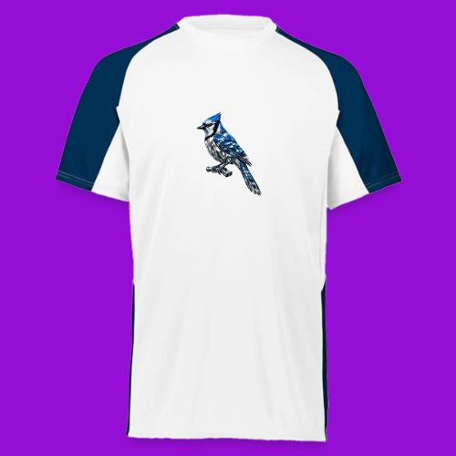 Silver Blue Jay on Perch - Augusta Sportswear Adult Cutter Jersey