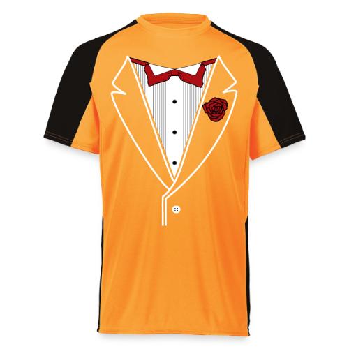 Tuxedo Shirt with Red bowtie - Augusta Sportswear Adult Cutter Jersey