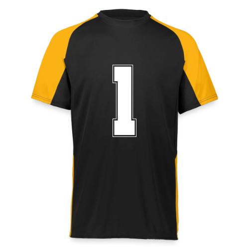 White Number 1 – Varsity Font - Augusta Sportswear Adult Cutter Jersey