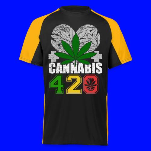 Clever 420 Smoker World Weed Marijuana Design - Augusta Sportswear Adult Cutter Jersey