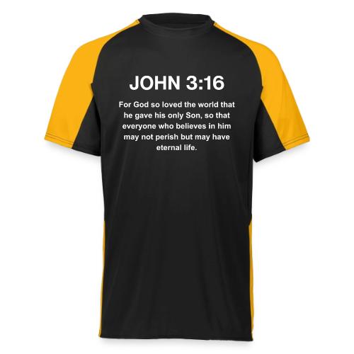 John 3:16 Christian Apparel – White - Augusta Sportswear Adult Cutter Jersey