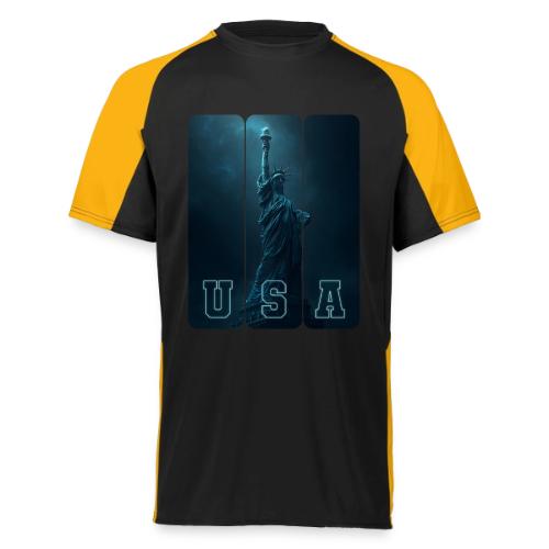 Neon Liberty USA Triptych - Augusta Sportswear Adult Cutter Jersey