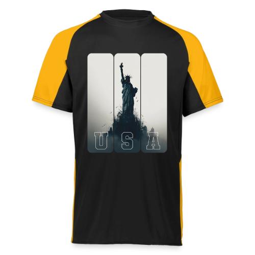 USA: Liberty Rising Over Manhattan - Augusta Sportswear Adult Cutter Jersey