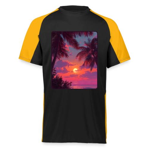 Tropical Sunset Palm Silhouette Design - Augusta Sportswear Adult Cutter Jersey