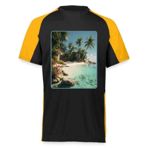 Serene Tropical Beach Floral Design - Augusta Sportswear Adult Cutter Jersey