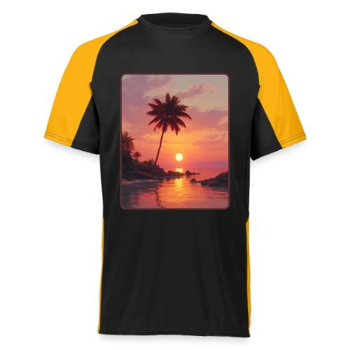 Tropical Beach Sunset Palm Design - Augusta Sportswear Adult Cutter Jersey