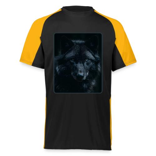 Black Wolf Intense Eyes Portrait Design - Augusta Sportswear Adult Cutter Jersey