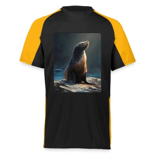 Fur Seal Artistic Shore Portrait Design - Augusta Sportswear Adult Cutter Jersey