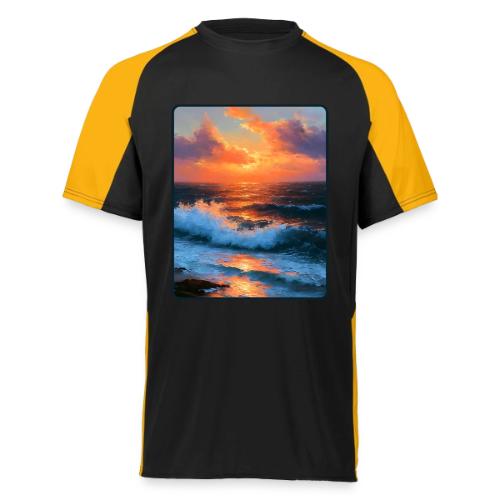 Sunset Storm Waves Oil Painting - Augusta Sportswear Adult Cutter Jersey