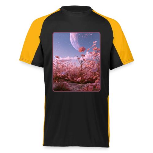 Cosmic Moon & Cosmos Flowers Art - Augusta Sportswear Adult Cutter Jersey