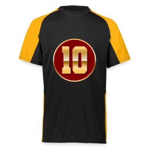 Number 10 in Gold Varsity Font - Augusta Sportswear Adult Cutter Jersey