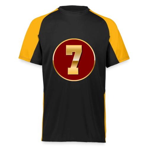 Number 7 in Gold Varsity Font - Augusta Sportswear Adult Cutter Jersey