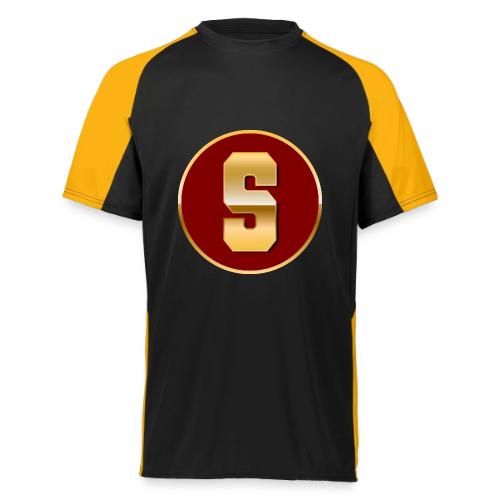 Letter S – Capital Varsity Alphabet Monogram - Augusta Sportswear Adult Cutter Jersey