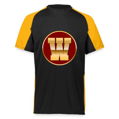 Letter W – Capital Varsity Alphabet Monogram - Augusta Sportswear Adult Cutter Jersey