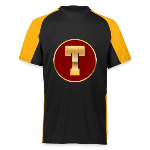 Letter T – Capital Varsity Alphabet Monogram - Augusta Sportswear Adult Cutter Jersey