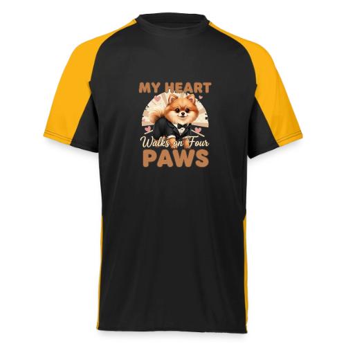 My Heart Walks on Four Paws – Pomeranian tee - Augusta Sportswear Adult Cutter Jersey