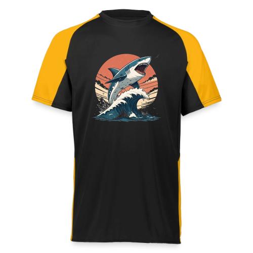 Fierce Shark Breaking Through Waves - Augusta Sportswear Adult Cutter Jersey
