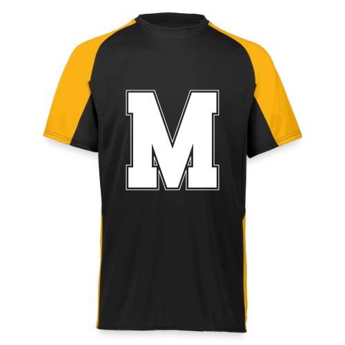 White Letter M – Varsity Alphabet Monogram - Augusta Sportswear Adult Cutter Jersey