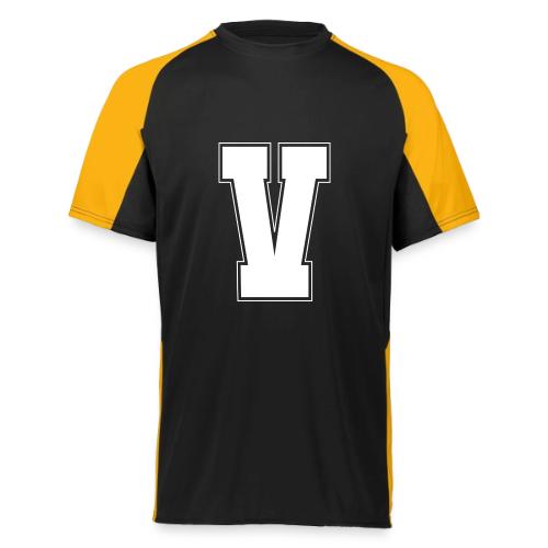 White Letter V – Varsity Alphabet Monogram - Augusta Sportswear Adult Cutter Jersey