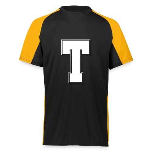 White Letter T – Varsity Alphabet Monogram - Augusta Sportswear Adult Cutter Jersey