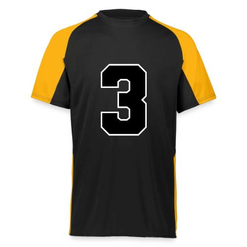 Varsity Number 3 Athletic Font - Augusta Sportswear Adult Cutter Jersey